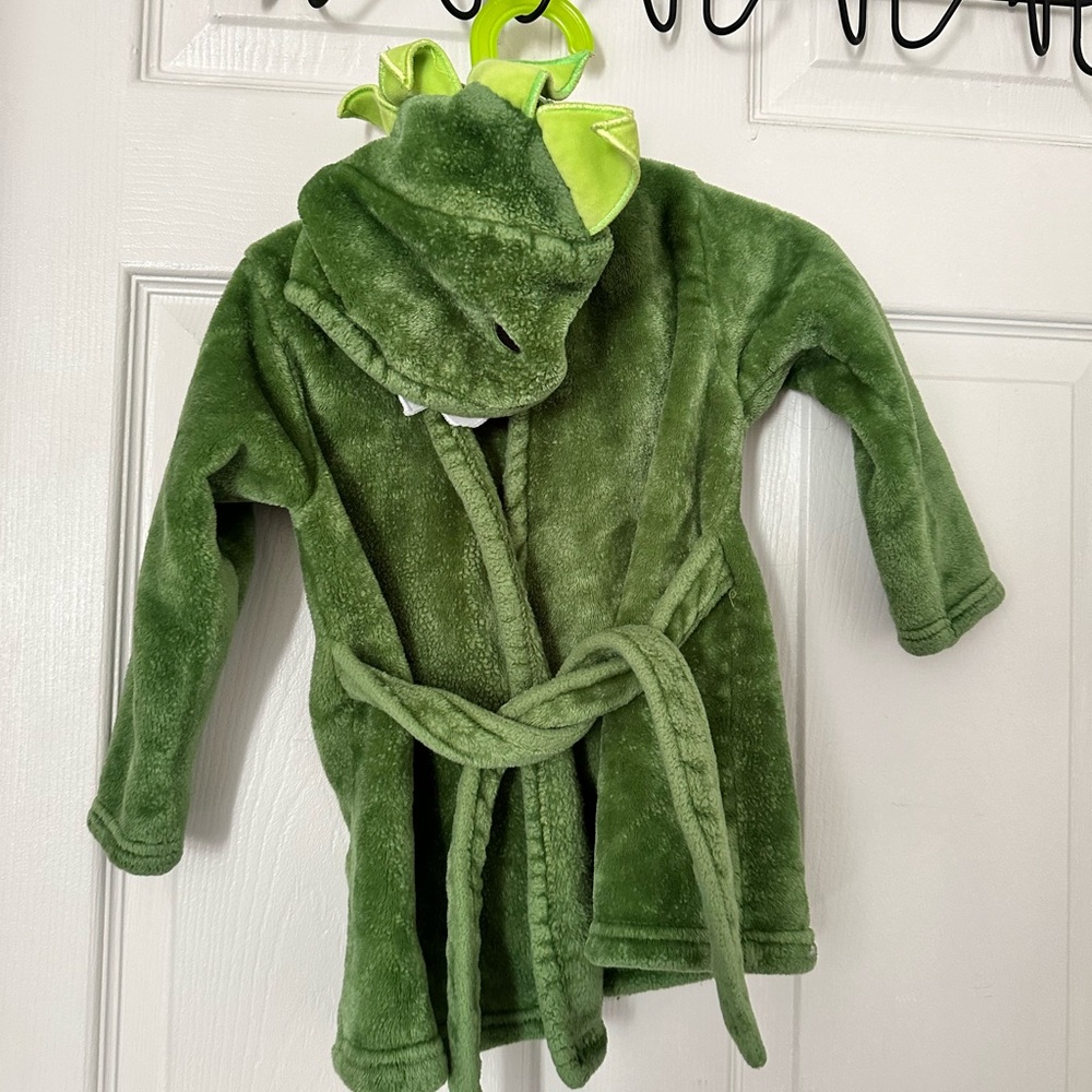 Green Dinosaur Kids Pajama Robe